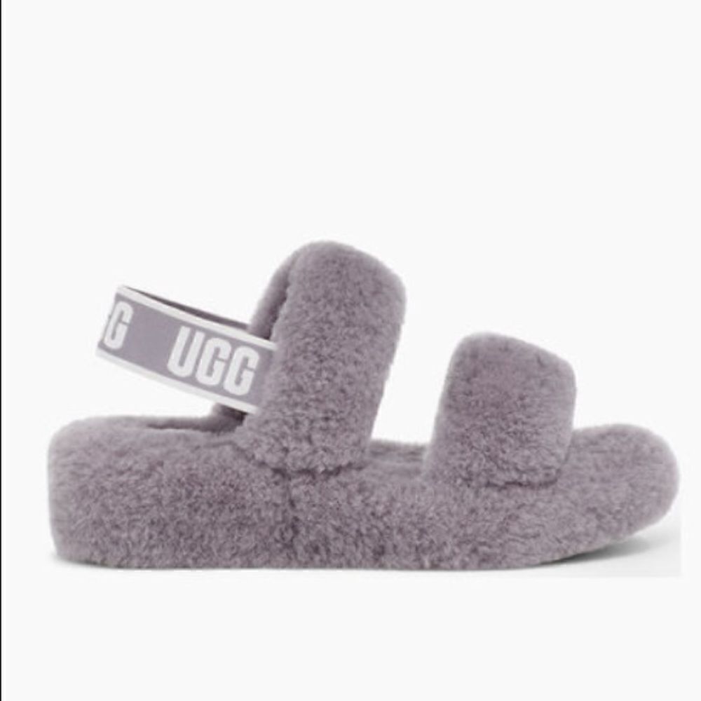 NEW UGG OH YEAH SLIDES SLIPPER FURRY SHEEPSKIN SANDALS - Picture 5 of 7